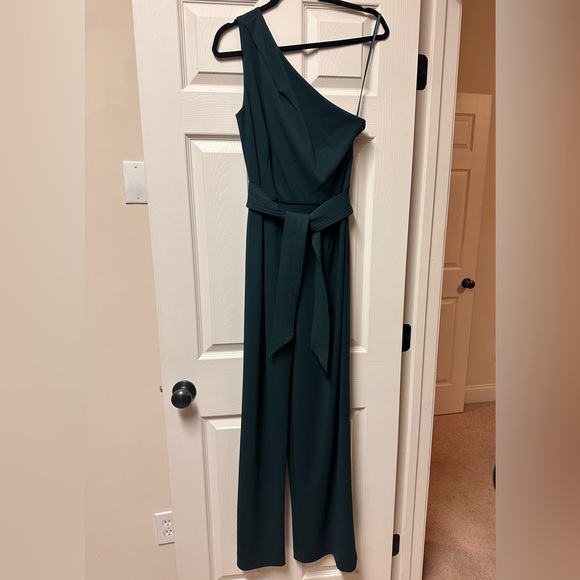 Antonio Melani One Shoulder Tie Waist Sleeveless Wide Leg Jumpsuit - Picture 1 of 6